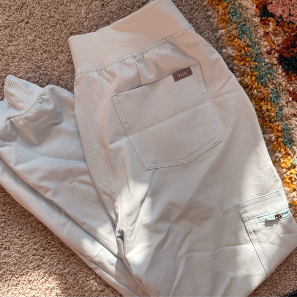 Light Blue Jogger Figs Scrub Pants